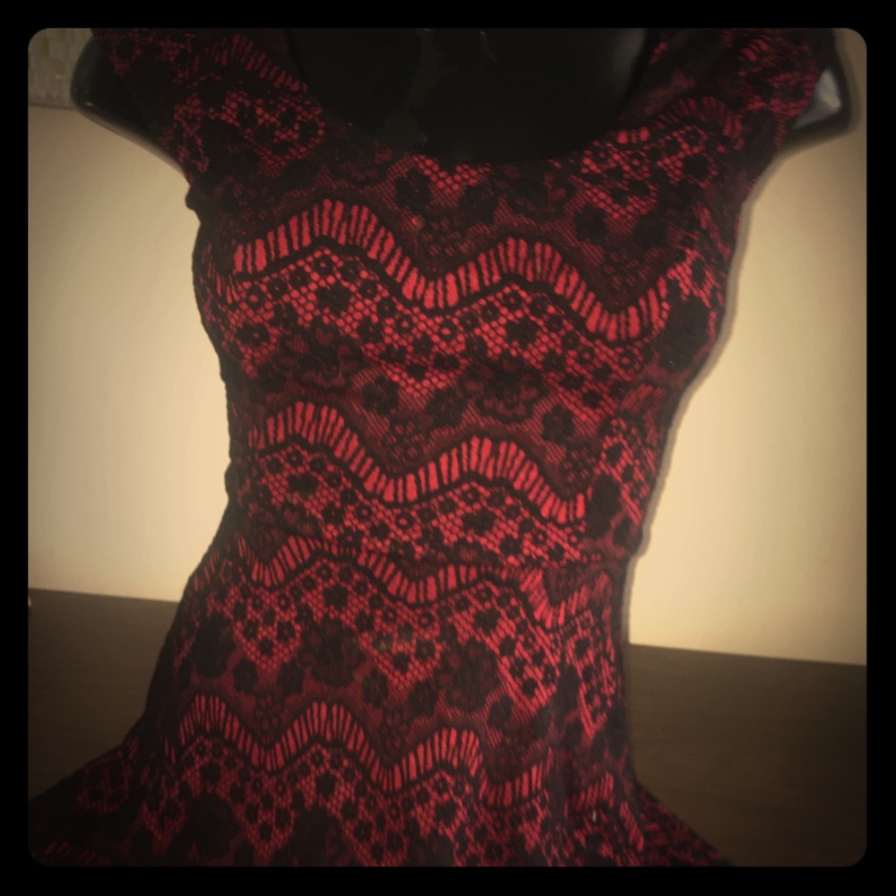 Red and black dress